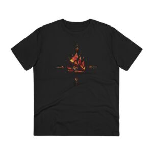 100% Sustainably Sourced Organic Cotton T Shirt Created With Water Based non Toxic Ink. From The "Elemental Collection" - FIRE